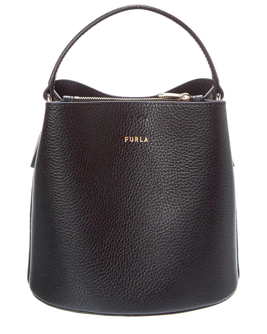 Furla Danae Mini Leather Bucket Bag in Black | Lyst