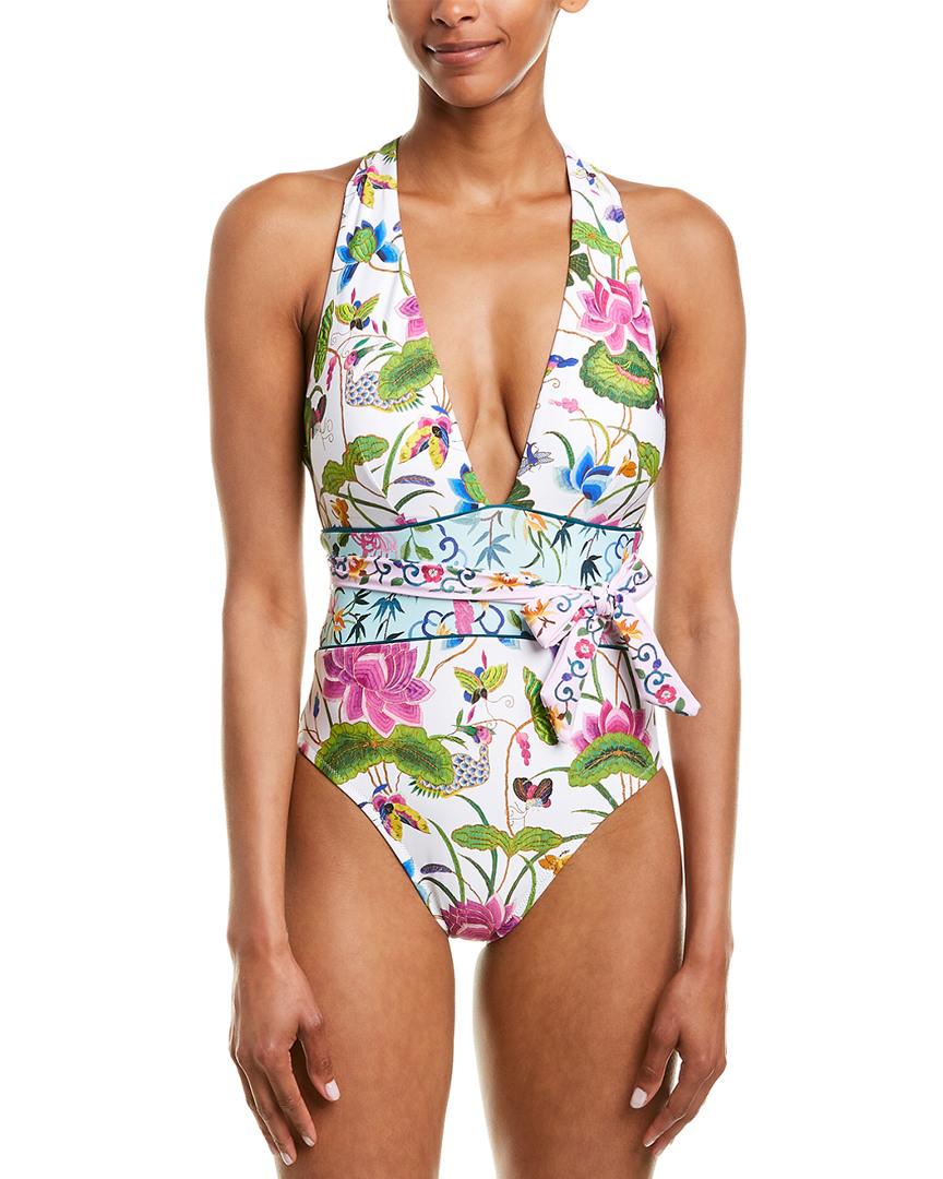 Nanette Lepore Womens Plunging Beachwear One-Piece Swimsuit