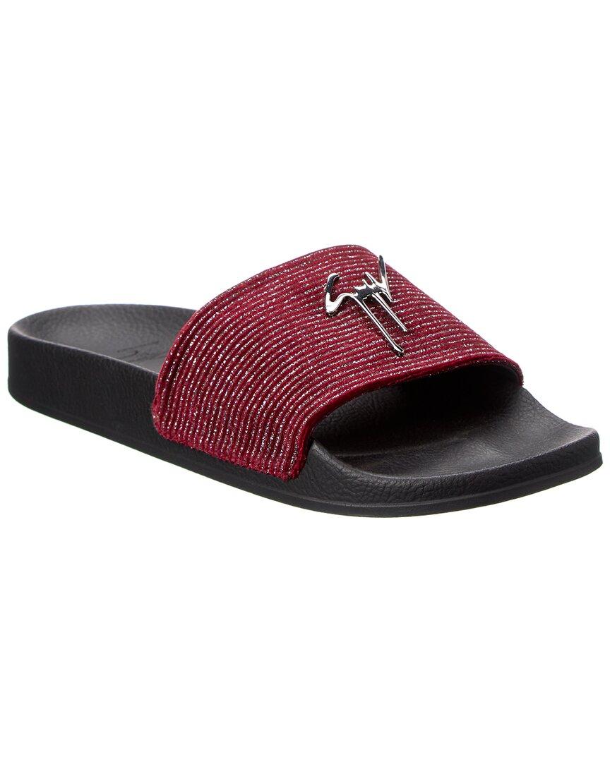 Giuseppe zanotti velvet slides sale