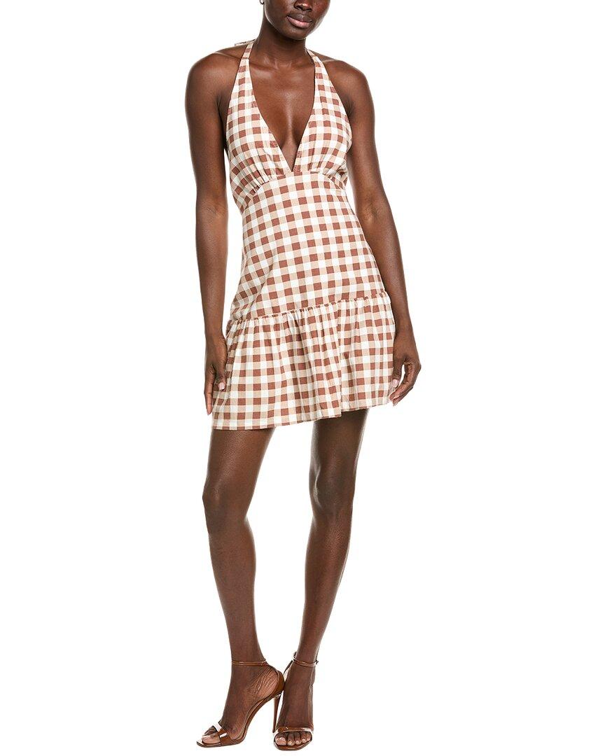 Free People Cecil Linen-Blend Mini Dress in Brown | Lyst