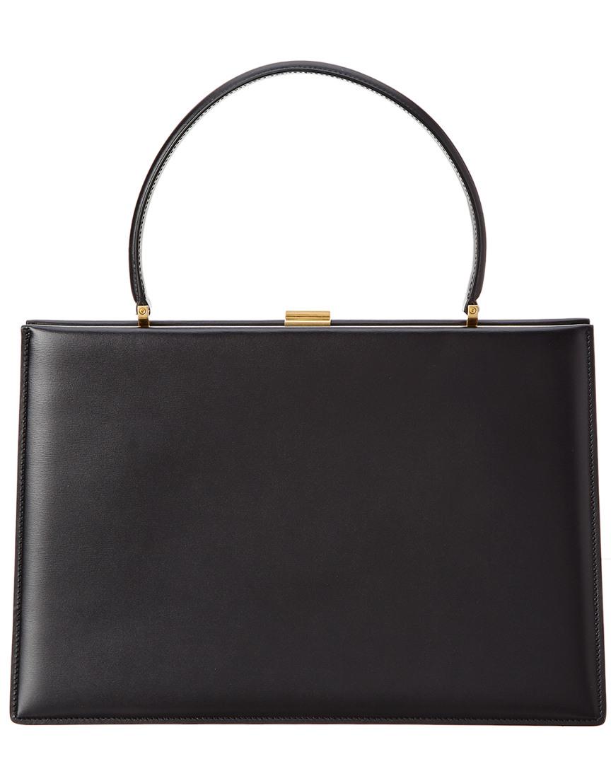 Celine Céline Box Calfskin Leather Medium Clasp Bag in Black - Lyst