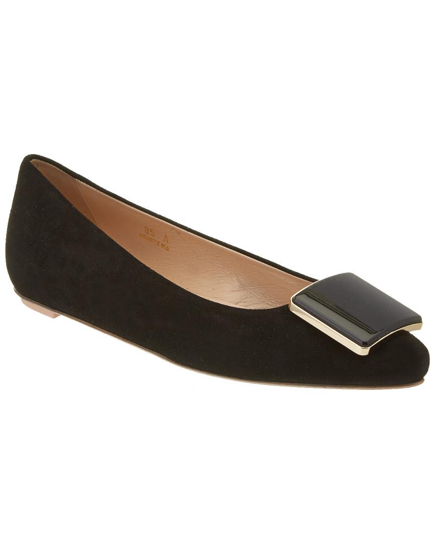 black suede ballerinas