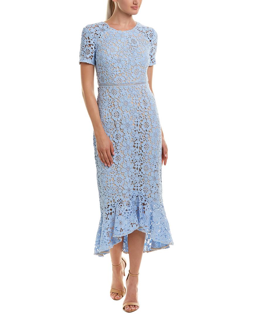 shoshanna blue lace dress