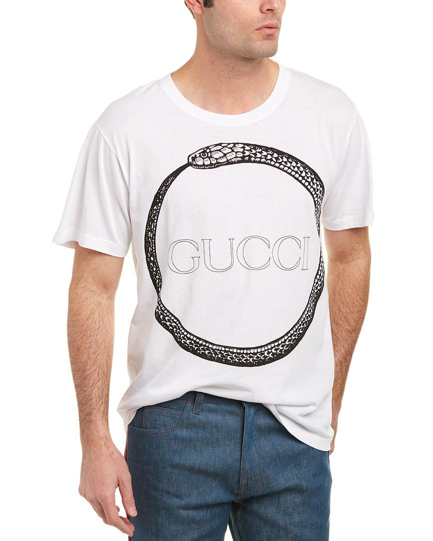 Gucci Cotton Ouroboros T-shirt in White 