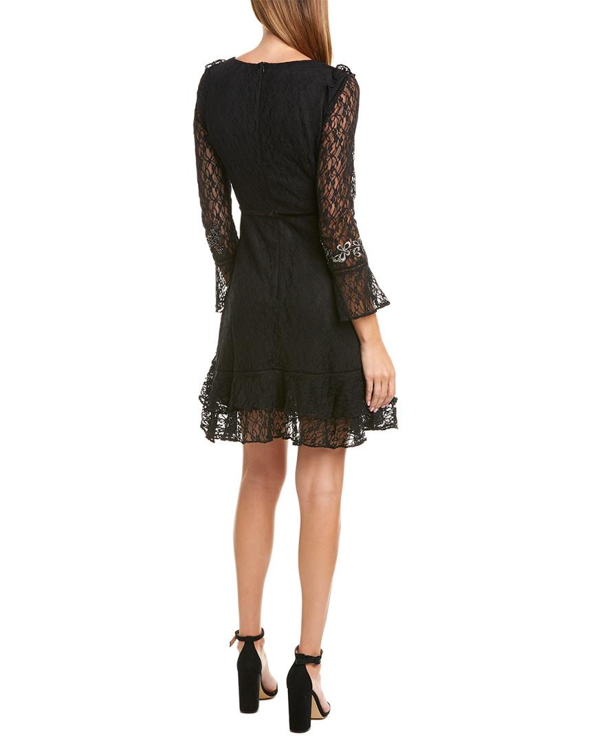 French Connection Lace Bella Aline Dress in Black Lyst