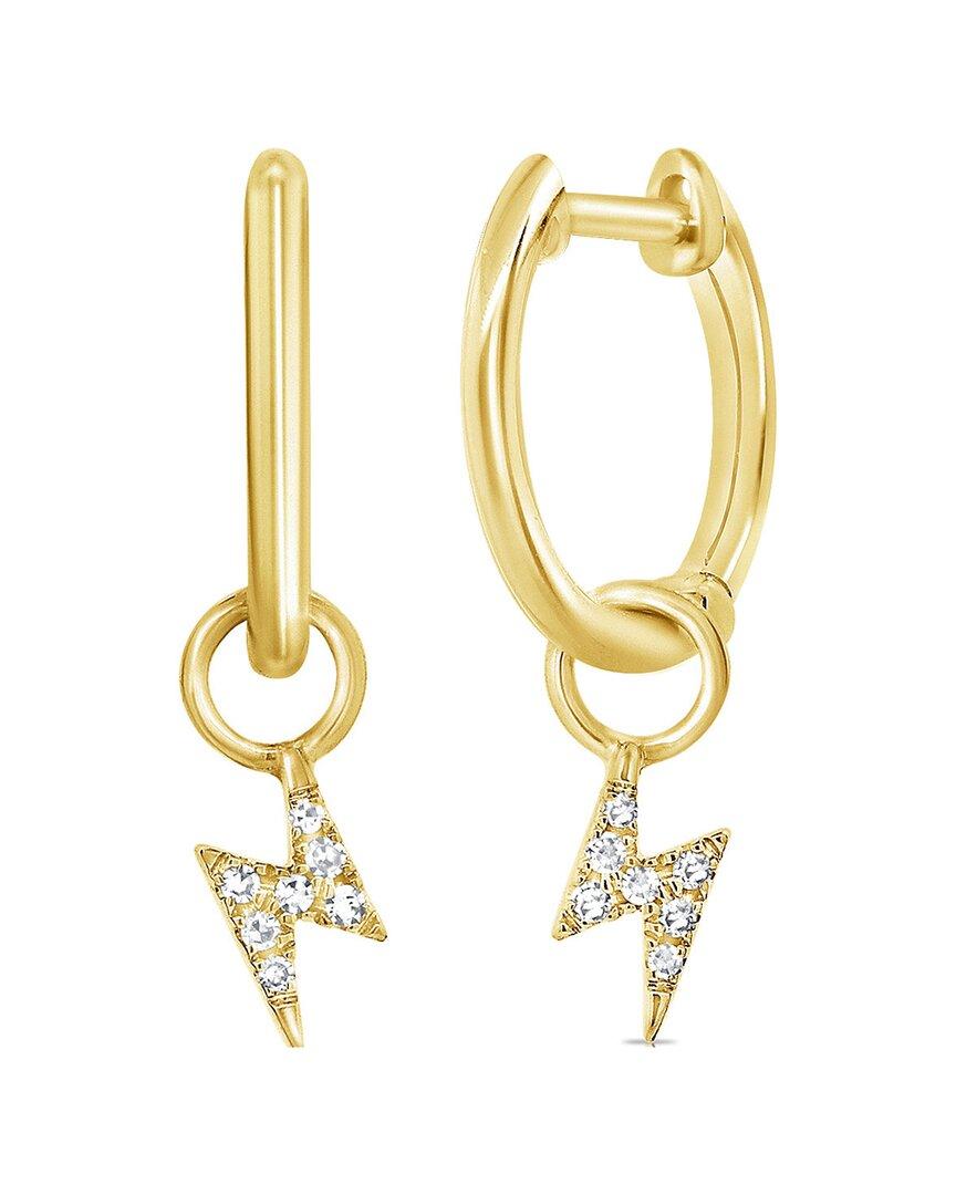 Sabrina Designs 14k Diamond Lightning Bolt Dangle Huggie Earrings in
