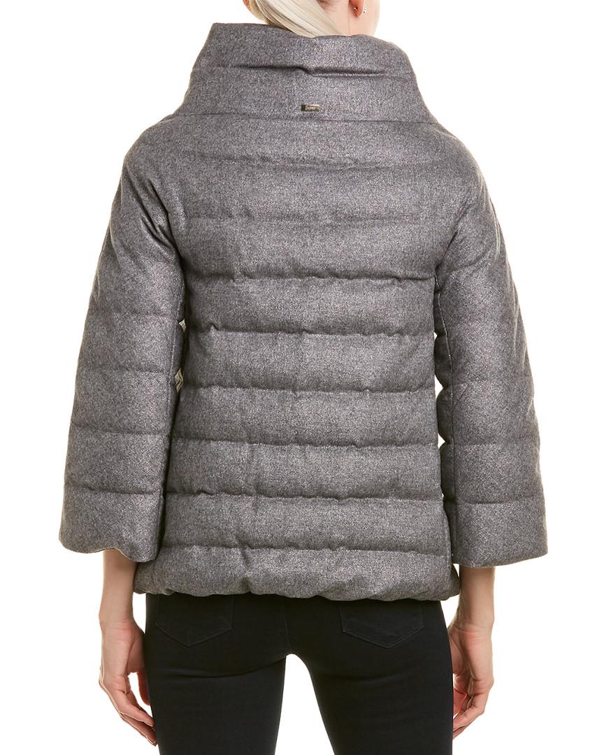 Herno Cashmere & Silk-blend Puffer Down Jacket in Grey (Gray) - Lyst