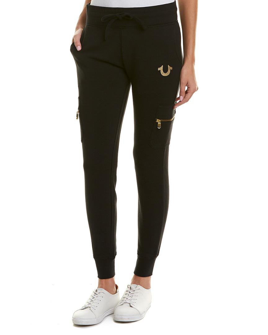 true religion black and gold joggers