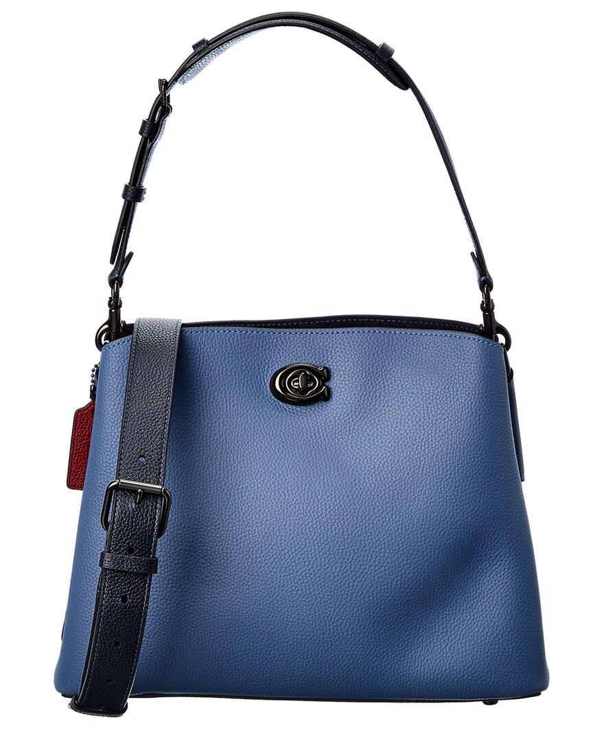 COACH Willow Colorblocked Leather Shoulder Bag in Blue Lyst