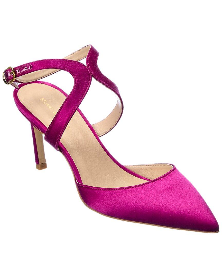 Stuart Weitzman Mariposa 75 Cutout Satin Pump In Pink Lyst