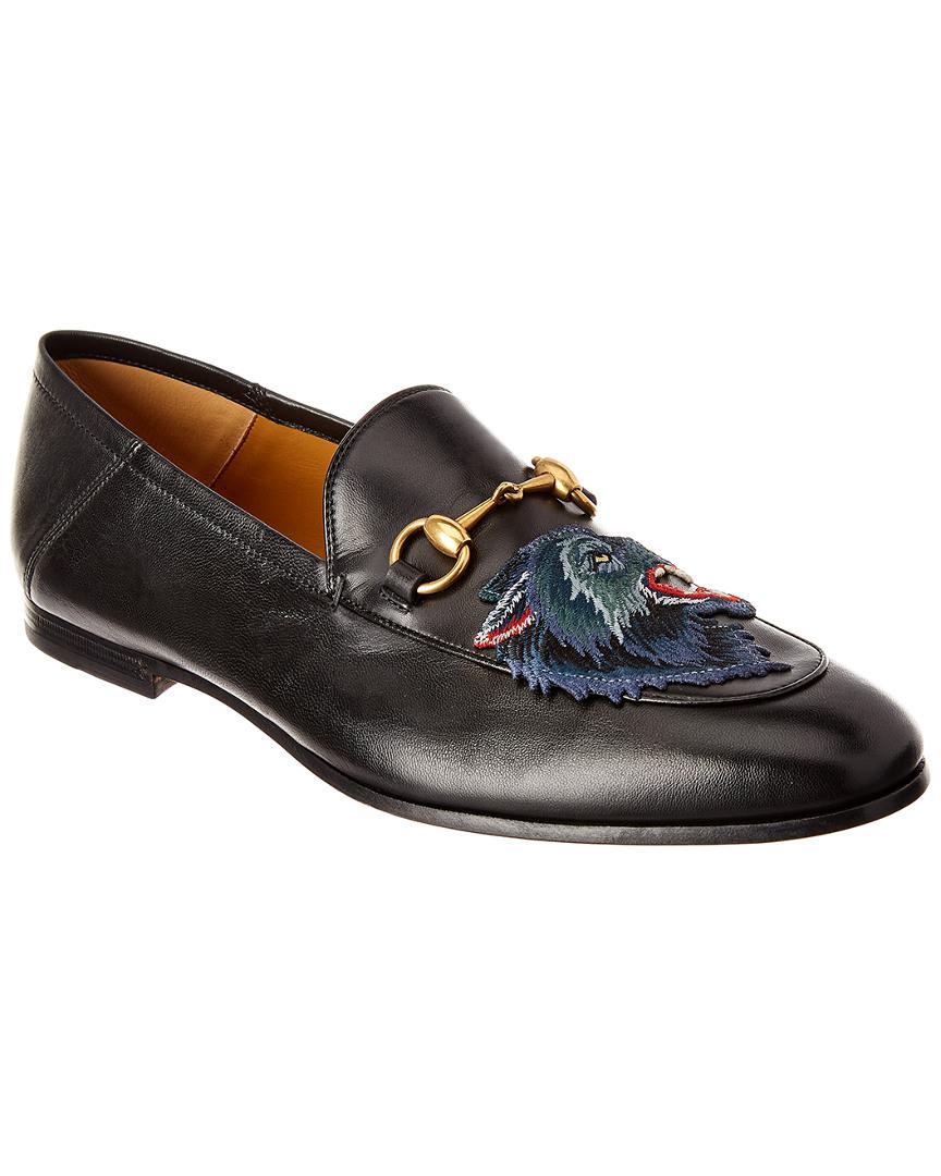 Gucci Men's Brixton Leather Apron Toe Loafers