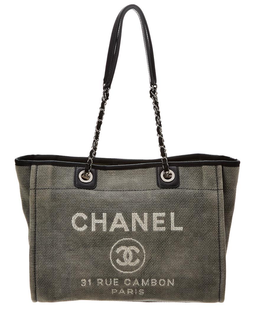 chanel grey tote bag