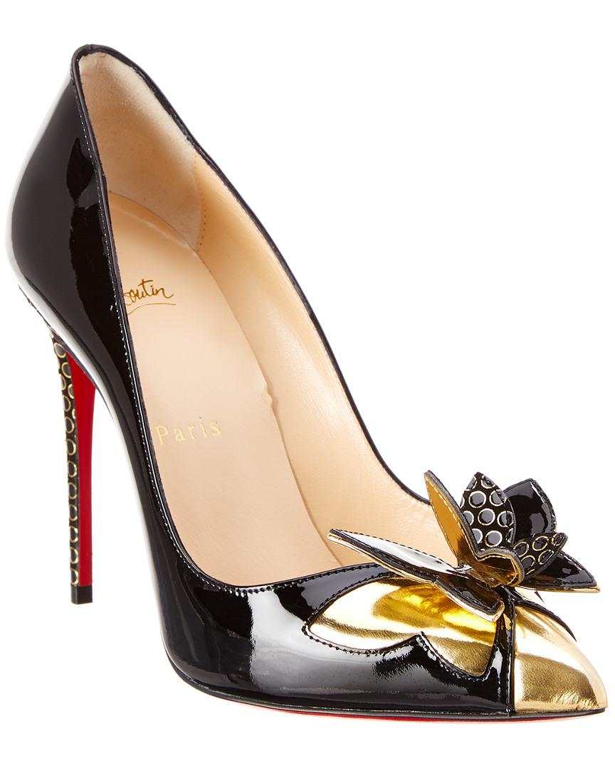 tirsdag konkurrerende gnist Christian Louboutin Leather Butterfly 100 Patent Pump in Black - Lyst