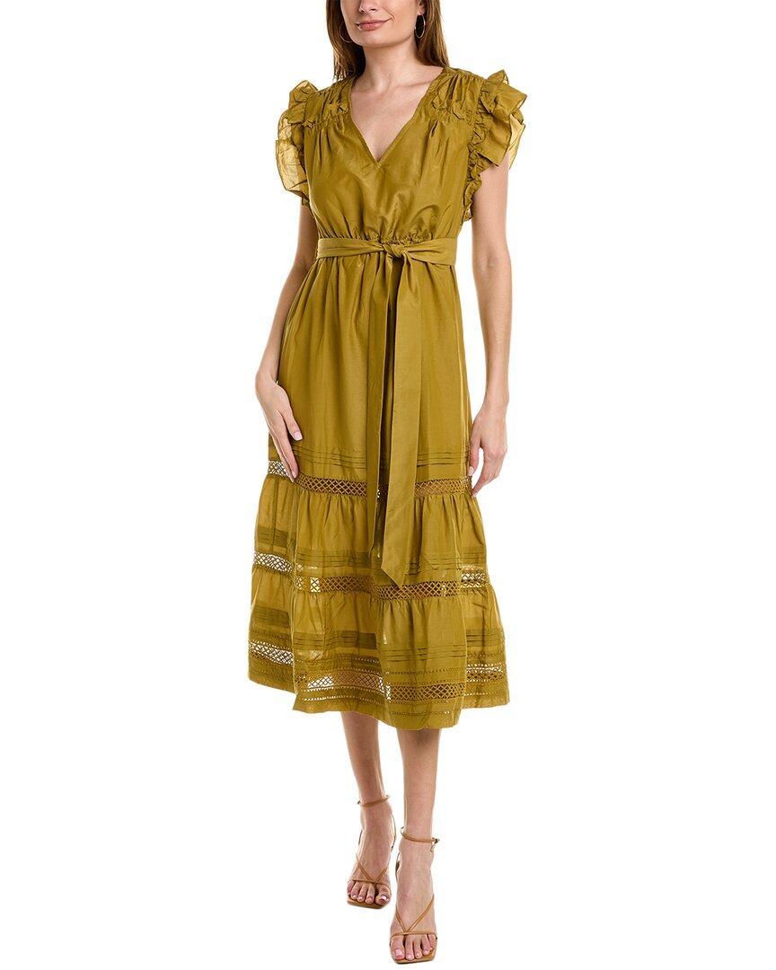 Marie Oliver Juliet Silk-blend Midi Dress in Yellow | Lyst
