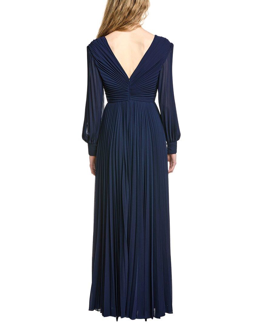 badgley mischka pleated a-line midi dress Strapless 3D Floral A-Line Midi Dress by Badgley Mischka