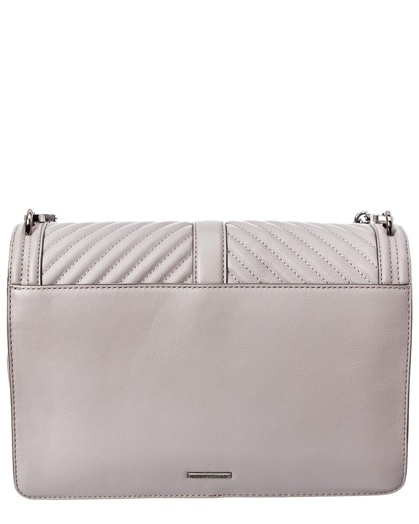 Rebecca Minkoff Chevron Quilted Leather Jumbo Love Crossbody in Gray | Lyst