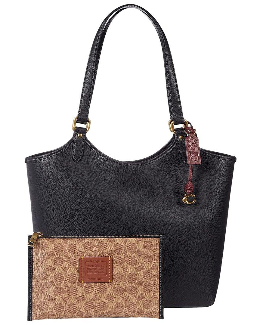 COACH Day Signature Coated Canvas & Leather Tote in Black Lyst