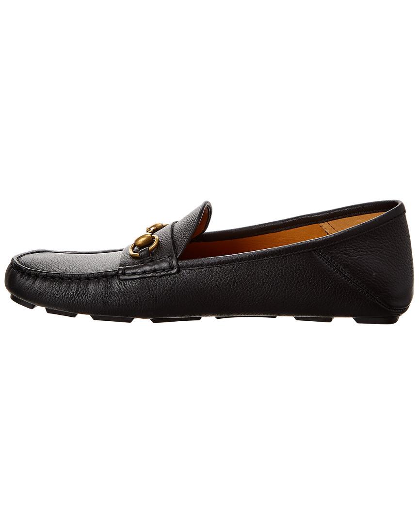 gucci leather driver with horsebit