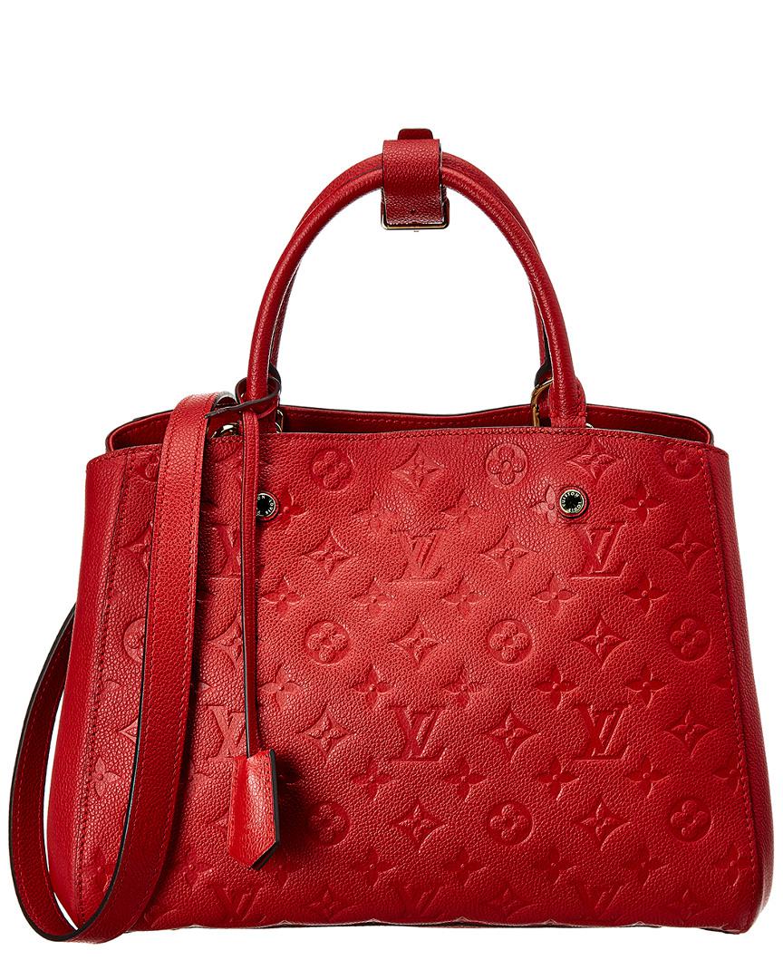 Louis Vuitton Red Monogram Empreinte Leather Montaigne Mm - Lyst