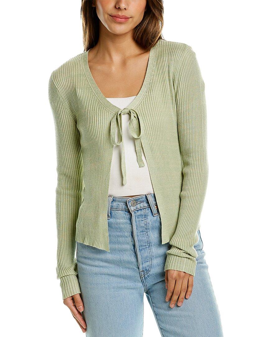 BCBGeneration Tie-front Cardigan in Green | Lyst