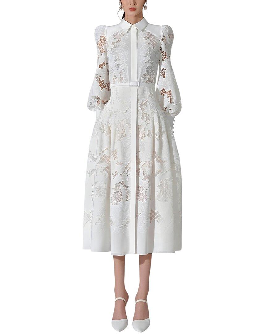 Silvia Rufino Midi Dress in White | Lyst