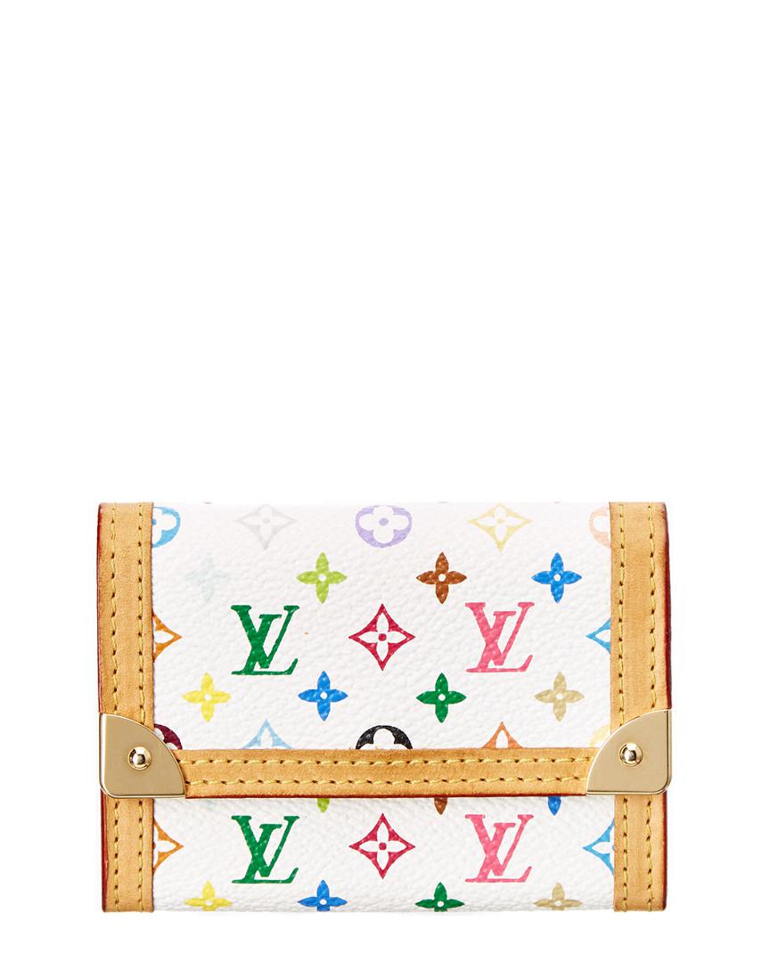 Louis Vuitton White Monogram Multicolor Porte-Monnaie Plat Wallet - Yoogi's  Closet