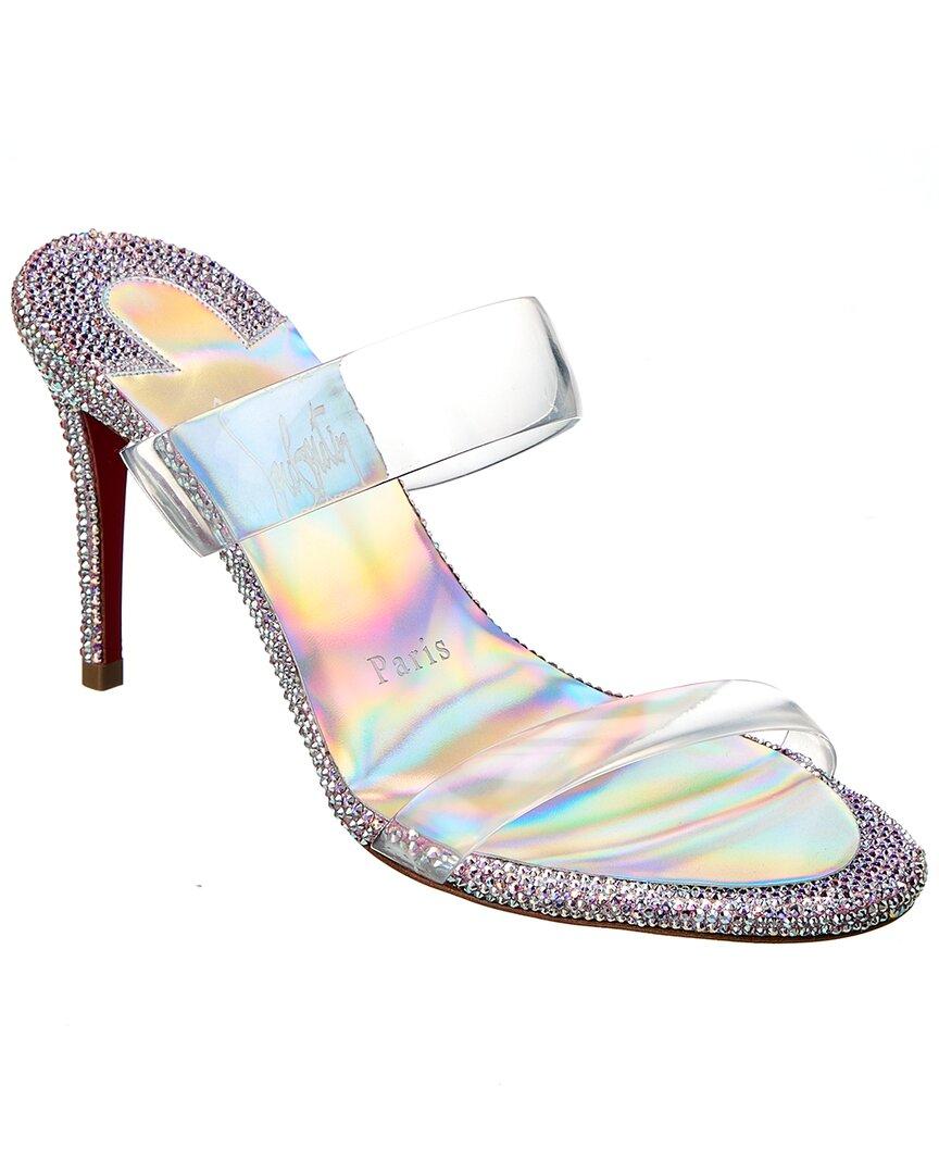 Follies Strass 85 SILVER Fishnet - Women Shoes - Christian Louboutin