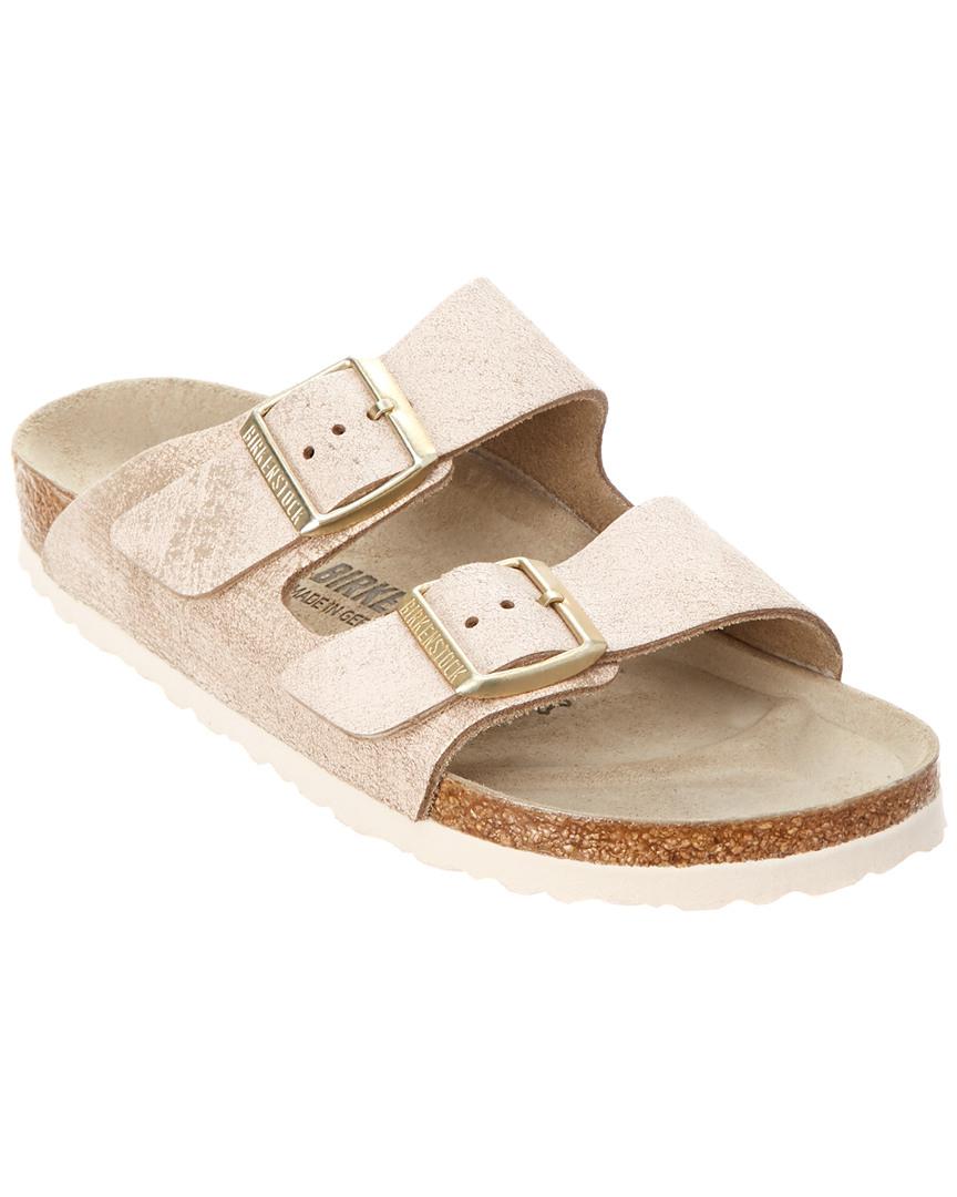birkenstock washed metallic pink