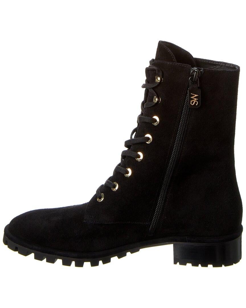 stuart weitzman laine suede combat boot