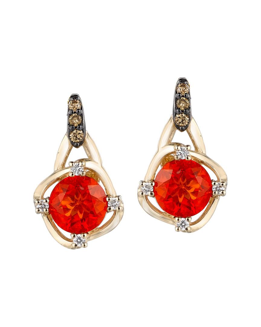 Le Vian ? 14k 1.04 Ct. Tw. Diamond & Fire Opal Earrings in Red Lyst