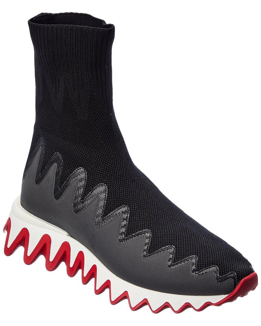 Christian Louboutin Sharky Knit Sock Sneaker in Black | Lyst