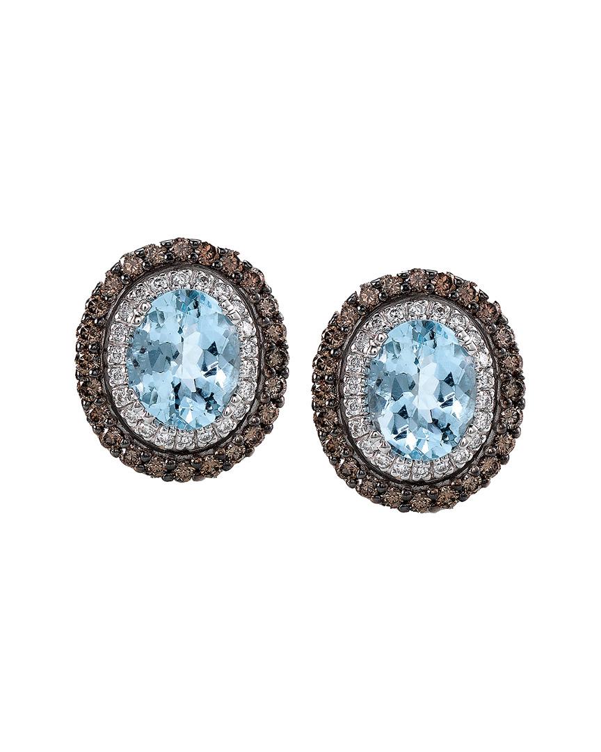 Lyst Le Vian 14k 2 34 Ct Tw Diamond Aquamarine Earrings In Blue Le Vian