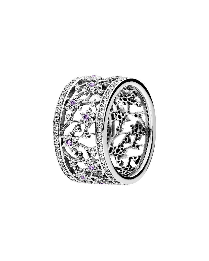 PANDORA Silver \u0026 Purple Cz Forget Me 