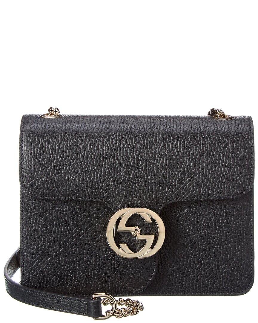 Gucci Interlocking G Small Leather Shoulder Bag in Black Lyst