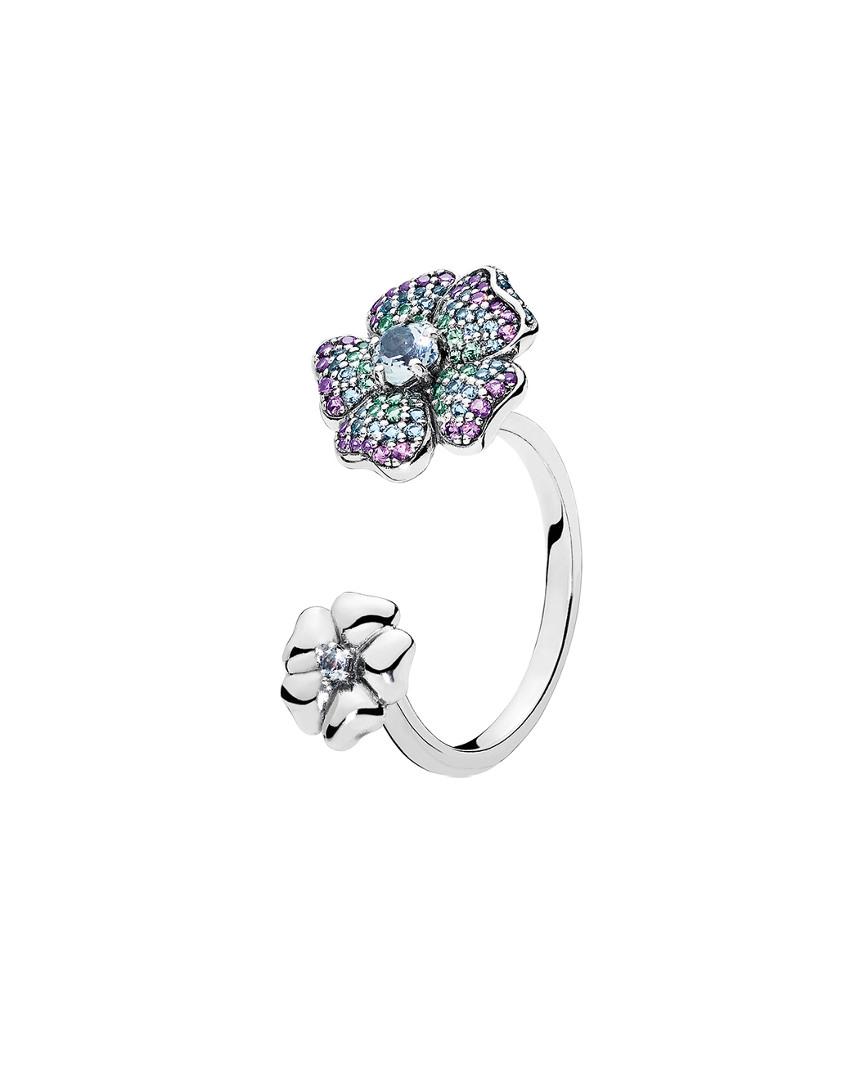 PANDORA Silver & Multi Colored Glorious Blooms Ring in Metallic Save