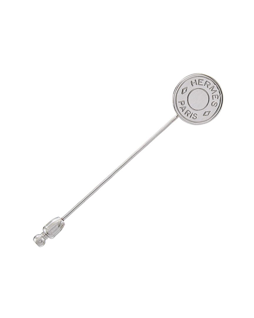 Hermès Silver-tone Clou De Selle Lapel Pin in Metallic | Lyst