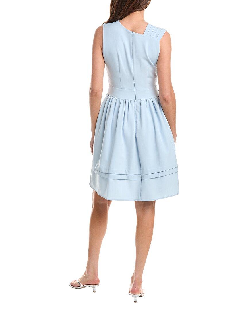 princess polly baby blue dress Globus Women Light Blue Square Neck Puff Sleeves Zip Detail Mini Bodycon  Denim Dress main image 1