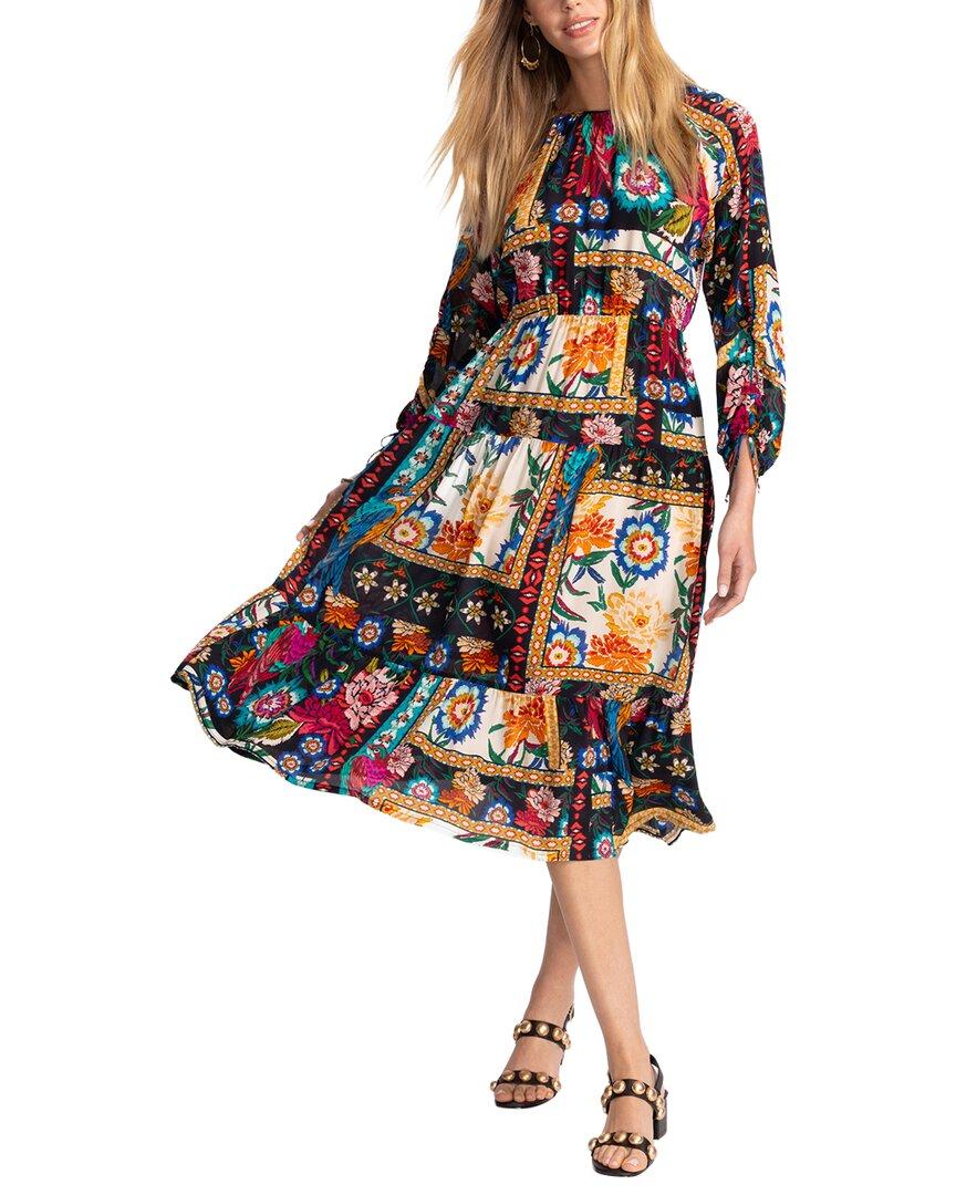 johnny was patchwork maxi dress NEW Johnny Was XXL Plus 100% Silk Maxi Dress A-Line Kaftan Floral Patchwork $498