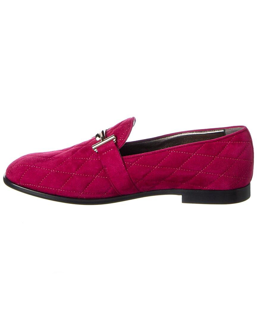 Tod's Double T Suede Loafer in Pink | Lyst