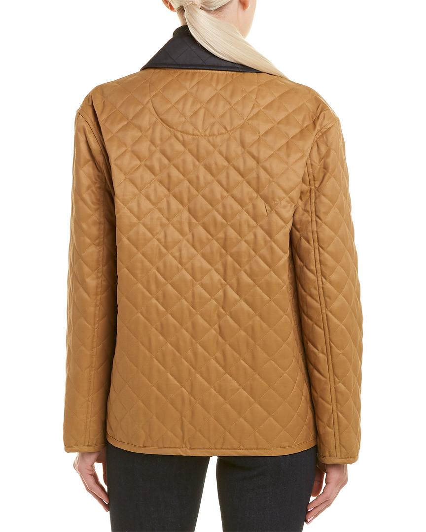 Burberry Denim Diamond Quilted Barn Jacket In Brown Lyst