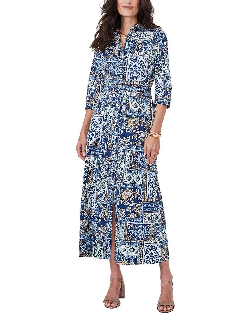 j mclaughlin maxi dress Size M White & Blue Floral Maxi-Dress NWT Shirt Dress Occassion Dresses | Womens Dresses