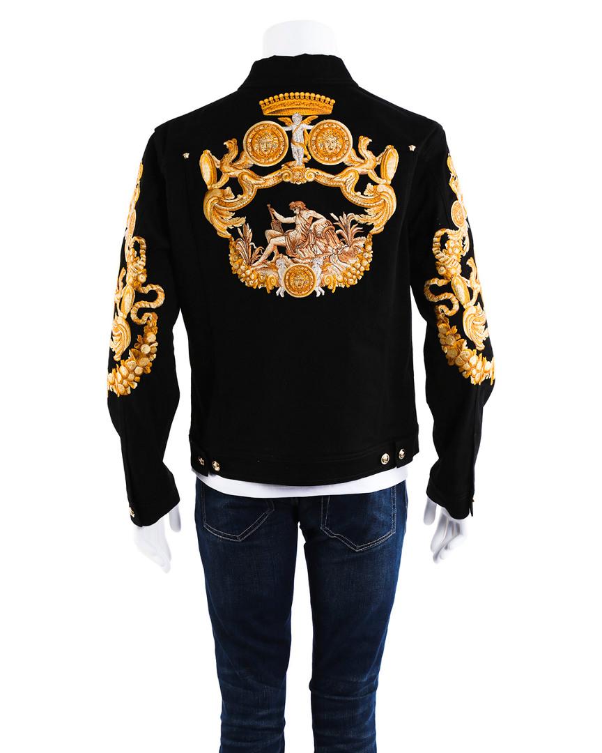 Versace Men's 2018 Medusa Embroidered Denim Jacket, Size It 52 in Black for  Men | Lyst