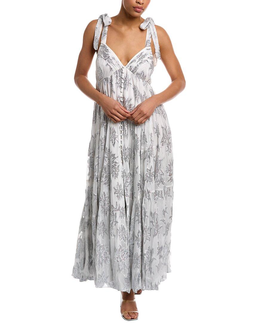 Rococo Sand Metallic Tiered Maxi Dress in Gray | Lyst