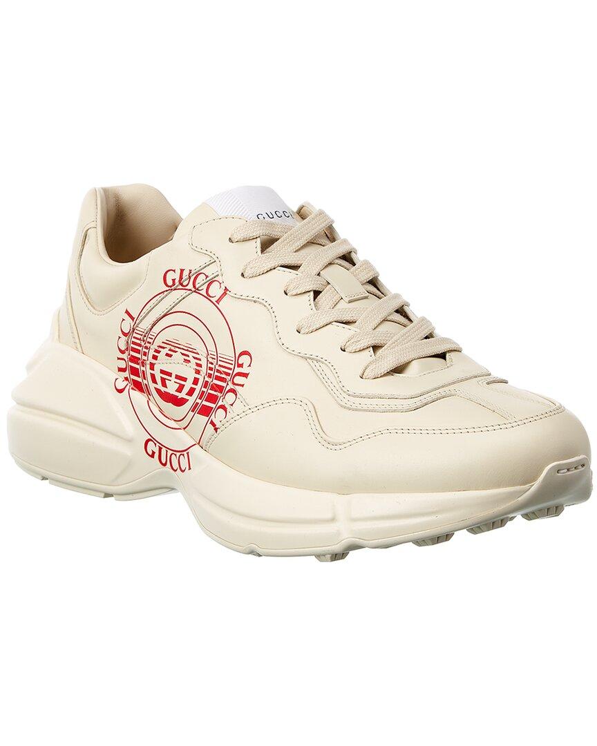 Gucci Rhyton Printed Leather Sneaker in White (Natural) for Men 