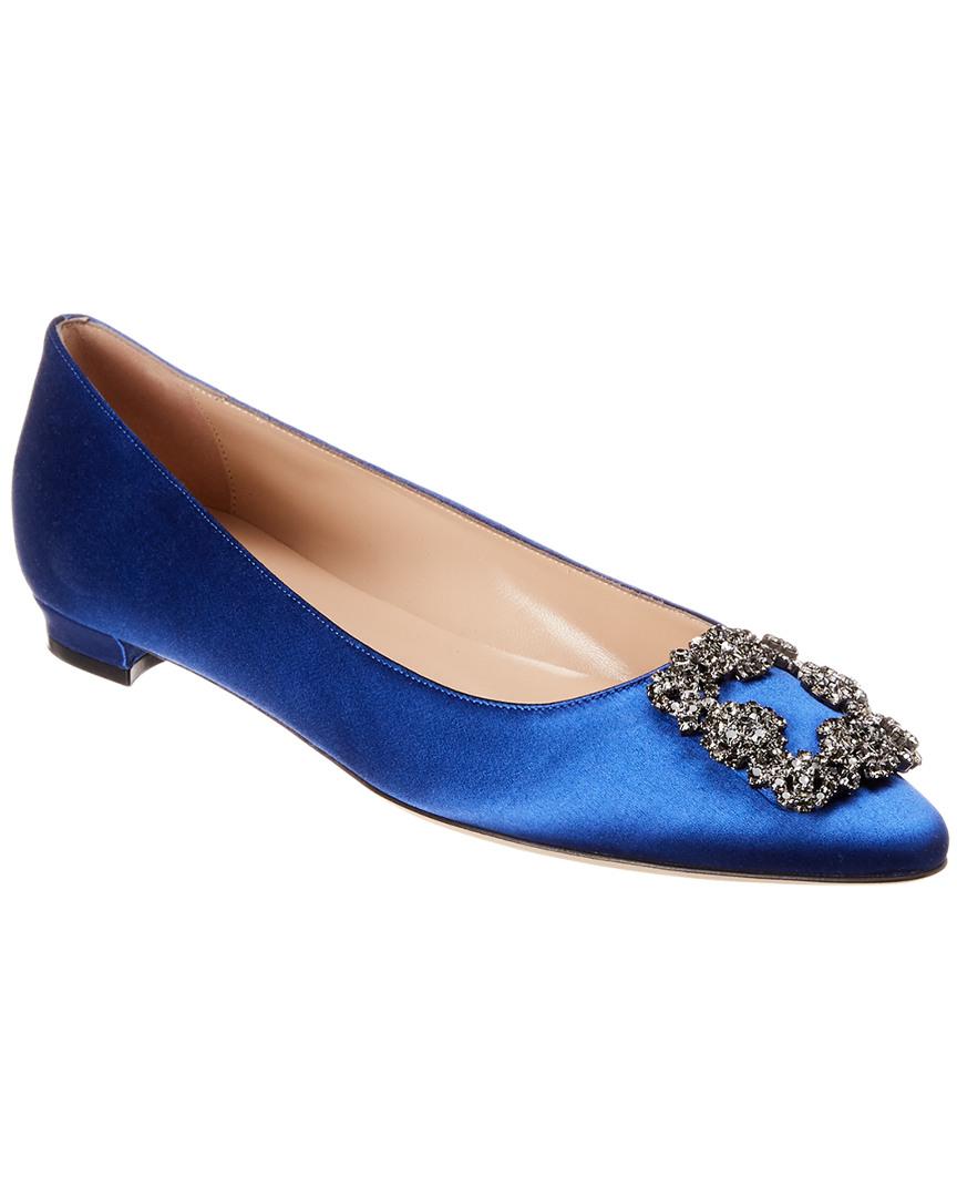 Manolo Blahnik 10mm Hangisi Silk Satin 