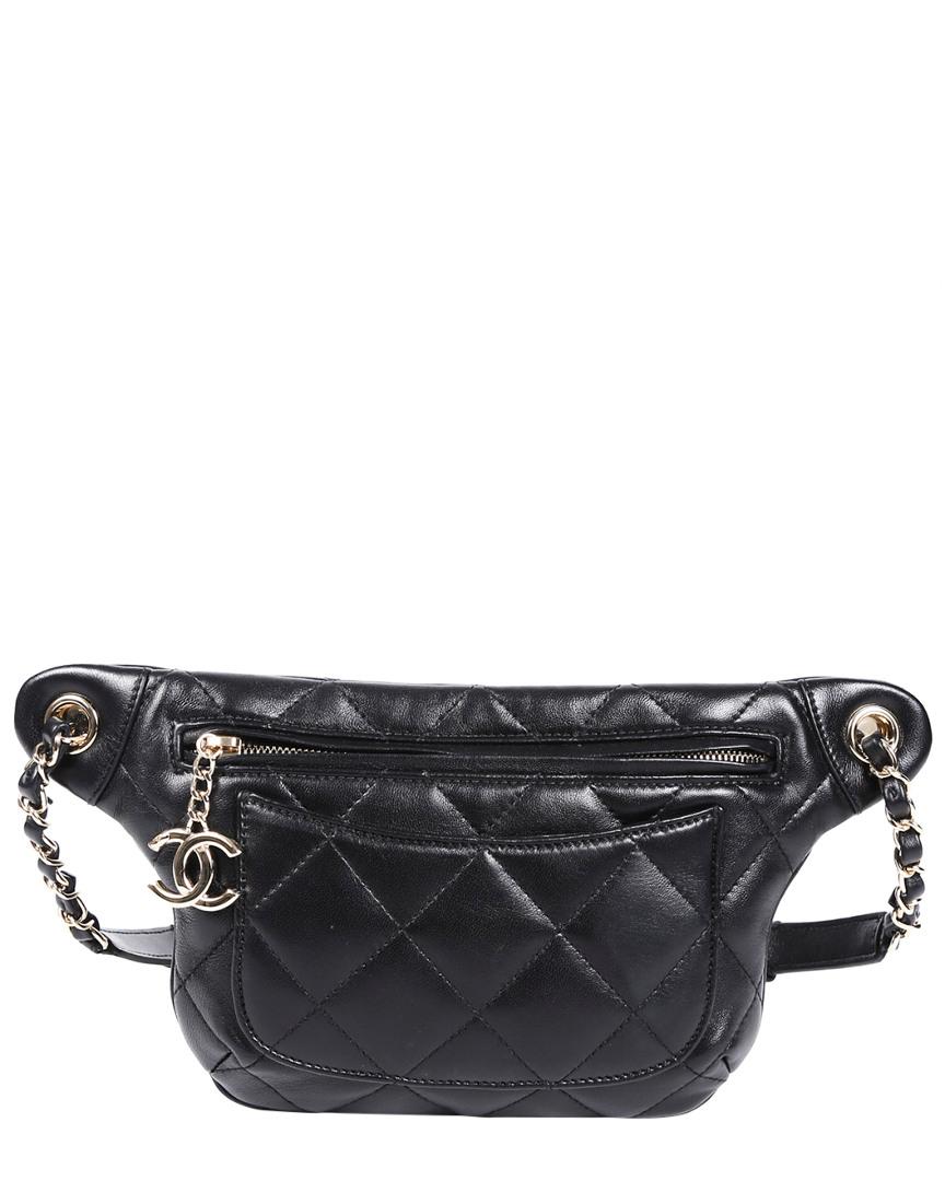 Chanel CC Mania Waist Belt Bag Black Lambskin Gold Hardware – Coco Approved  Studio