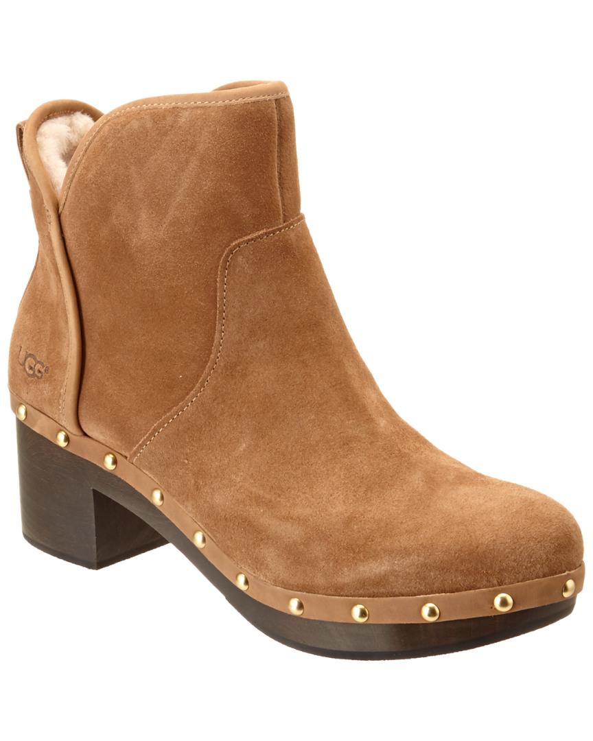 UGG Women's Cam Ii Suede Clog Ankle Boot in Beige (Natural) Lyst