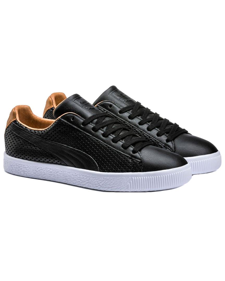 puma clyde black leather