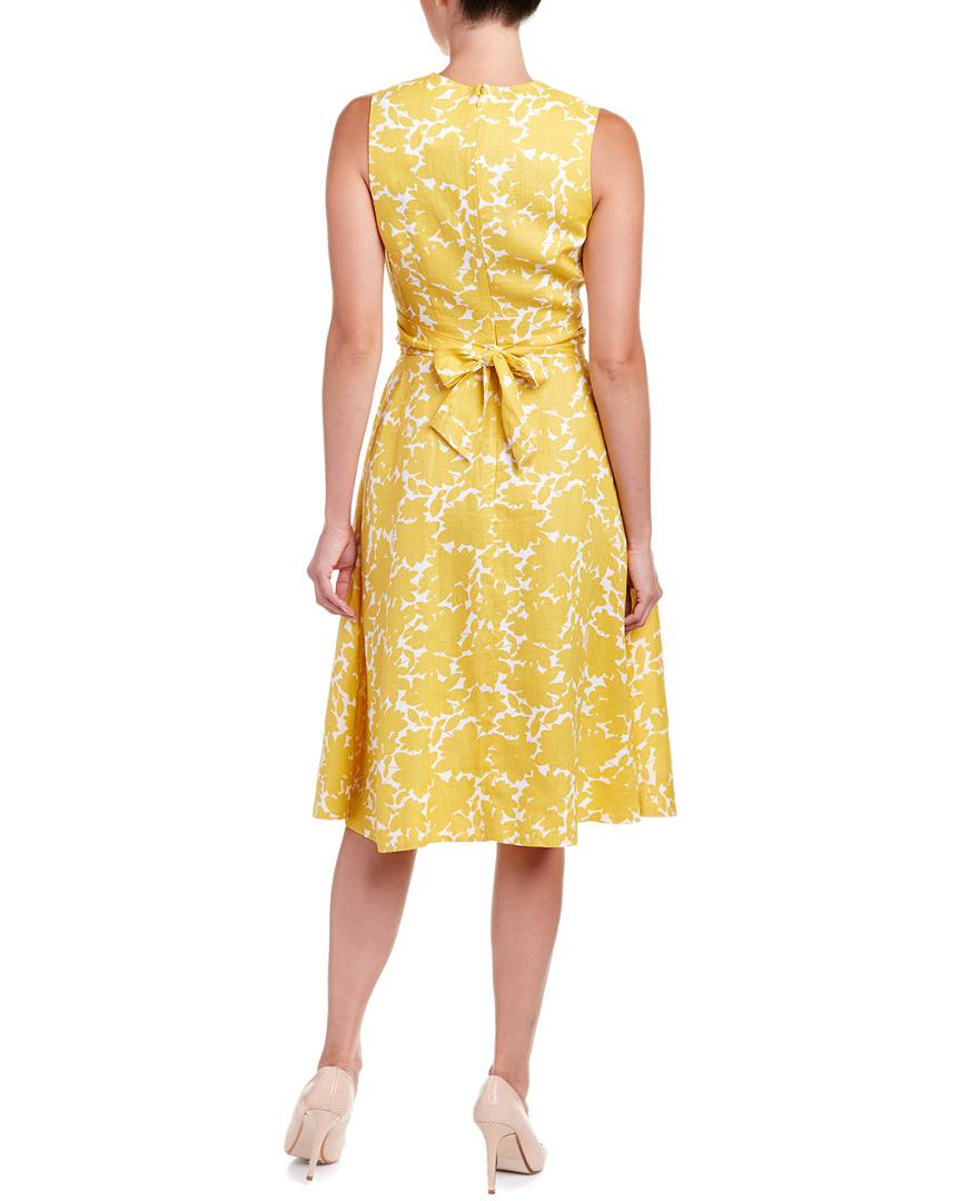 Hobbs Linen Twitchill Dress in Yellow - Lyst