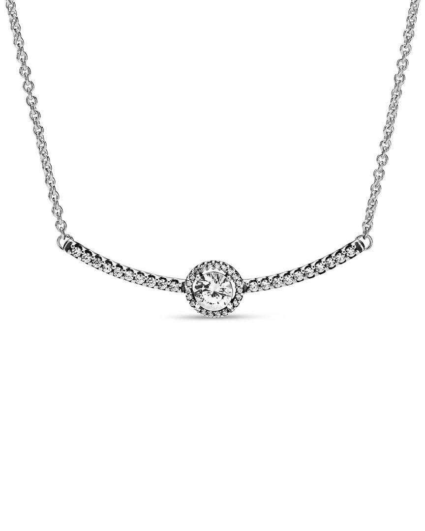 Round Sparkle Halo Necklace Sterling Silver Pandora US